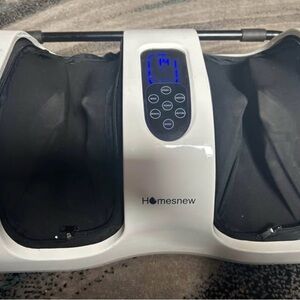 White and Black Foot Massager with Digital Controls